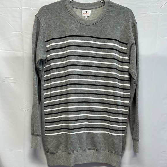 NWT Sundry Anthropologie Striped California Pullover Sweatshirt Women's 0/XS - Picture 1 of 4